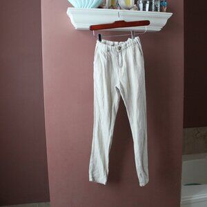 Zara Boy Linen Blend Pants size 9-10 Adjustable Waist
